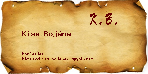 Kiss Bojána névjegykártya